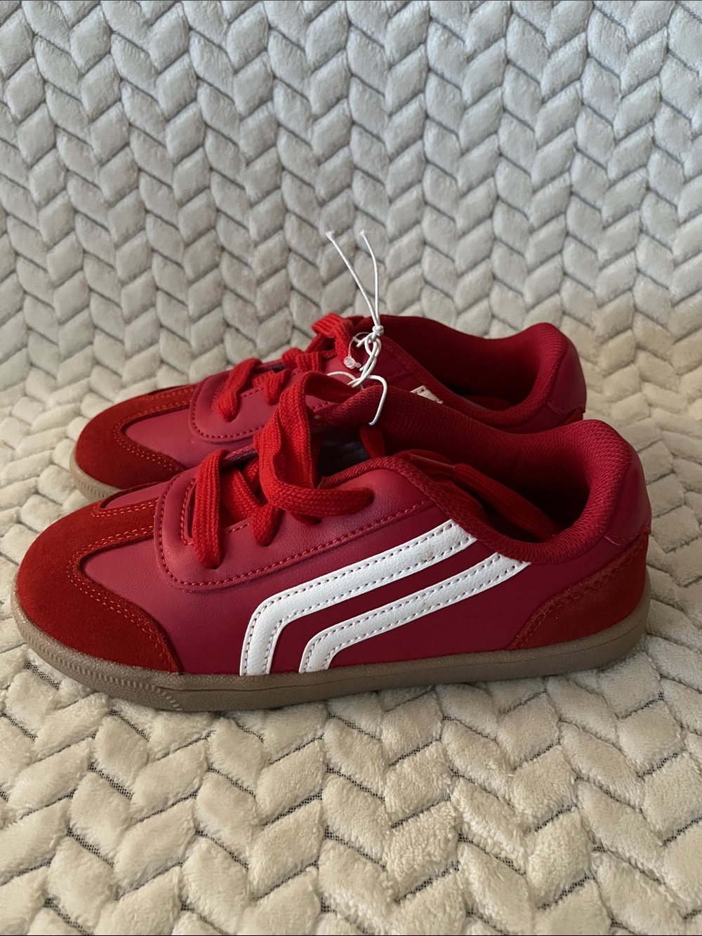 Cat & Jack Red Kids Sneakers with White Side Stripe - Picture 5 of 7